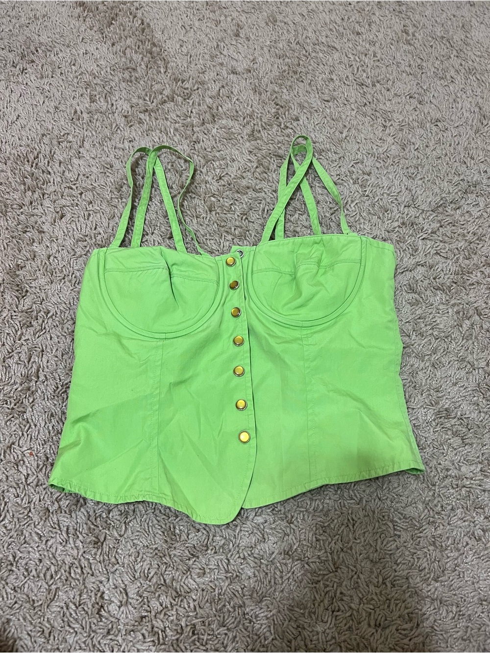 Kenzo Neon Green Bustier 38 on tag fits like XS/S